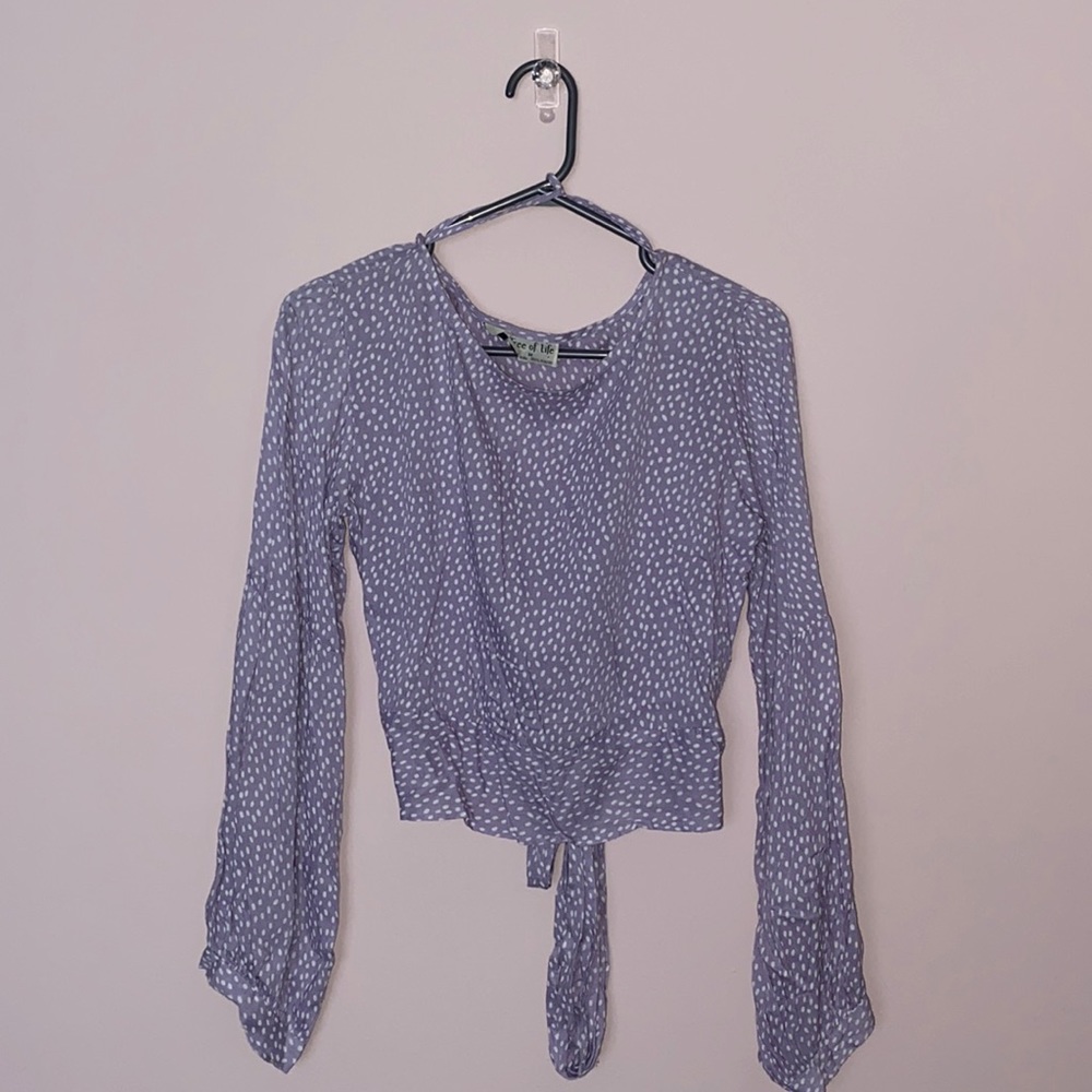 Purple Polk Dot long Sleeve Top